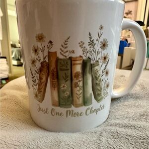 Floral Book Design Mug - Just One More Book (Handmade)